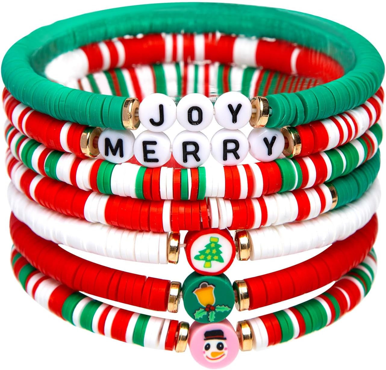 6 Pack Cute Xmas Bracelets for Women Teen Girls as Party Gifts