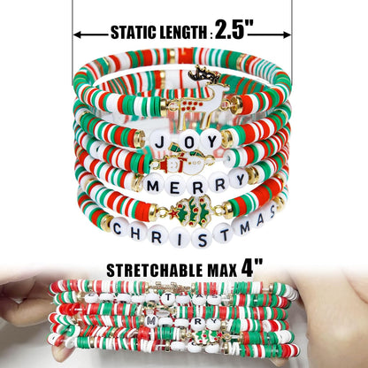 6 Pack Cute Xmas Bracelets for Women Teen Girls as Party Gifts