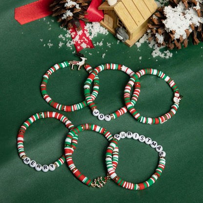 6 Pack Cute Xmas Bracelets for Women Teen Girls as Party Gifts