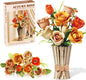 Flowers Set with Vase for Adults Compatible with Lego Flowers, Icon Roses Bouquet Botanical Collection Kits Artificial Flower Set for Valentines Day Gifts Women Girls, Home Office Decor