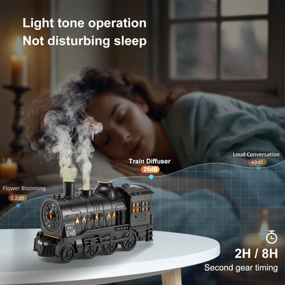 Train Diffuser 300ml, Aromatherapy Diffuser Cool Mist Ultrasonic Aroma Train Diffuser with Remote Control 2 Light 2 Mist Mode Auto Shut-Off for Bedroom Office Hotel